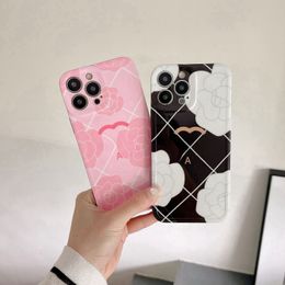 Designer Fashion silicone phone case iPhone 15 Pro Max14 13 12 11 Letter camellia pattern back cover Luxury phone case fully covered with protective case