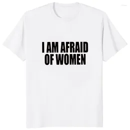 Men's T Shirts Men Fashion T-shirt I Am Afraid Of Women Printed Funny Letter Shirt Hipster Streetwear Hip Hop Tops Casual Loose Tees