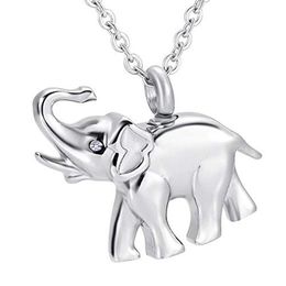 Memorial Keepsake Urn Pendant Cremation Ash Urn Charm Necklace Jewelry Stainless Steel Cute Elephant Memory Locket - dad and mom235E