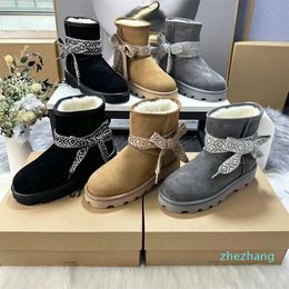 Winter New Boot Design Upper High Quality Cow Reverse Fleece Imported Sheepskin Wool One Piece/Australian Lamb Wool Size 35-41