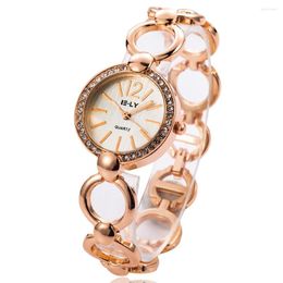 Wristwatches Women's Watch Ladies Quartz Luxury Rhinestone Watches Girl Stainless Steel Elegant Dress Clock Montre Femme