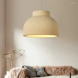 Pendant Lamps Nordic Wabi Sabi Wind Bowl Shape Led Chandelier Restaurant Bar Dining Room Home Decor Lights Bedroom Bedside Lamp