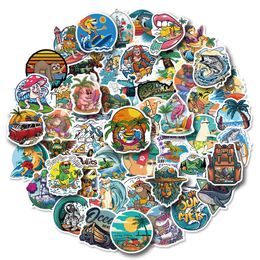 50pcs Outdoor Surfing Stickers and Decals Summer Sports Stickers for Water Bottle Car Luggage Scrapbook Laptop Waterproof T01040376