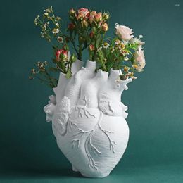 Vases Room Decoration Home Decor Ornament Gifts Nordic Anatomical Heart Shape Flower Vase Pot Cachepot For Flowers Living