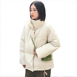 Women's Trench Coats Stand Collar 2023 Winter Women Coat Female Parkas Oversize Padded Thick Cotton Short Casual Outwear Warm Autumn Jacket
