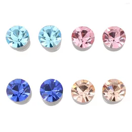 Backs Earrings 8pcs Ear Studs Pretty Colourful Rhinestone Magnet Shiny Earbob Earring Jewellery Accessories For Girls