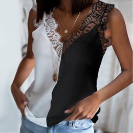 Women's Blouses Blouse Women Lace Vest Sleeveless Loose Tank Shirt Plus Size Feminino Casual Solid Office Elegant Blusas Female Top