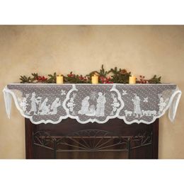 Table Cloth Washable Halloween Decoration Tablecloth Festive Party Supplies Mantle Fireplace Scarf Christmas Printed Stove Cover D30