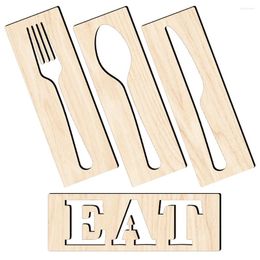 Dinnerware Sets 1 Set Of Restaurant Eat Sign Hanging Wall Decoration Fork Spoon For Decor