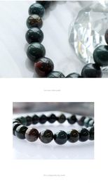 Link Bracelets Wholesale 1pcs Natural Chicken Blood Stone Bracelet 6mm 8mm 10mm 12mm Round Gemstone Jewellery Beads 18.5cm