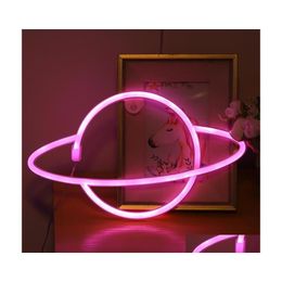 Party Decoration Planet Shaped High Brightness Colorf Led Light Neon Sign Lamp Creative And Charming Lightweight For Wedding Drop De Dhuex