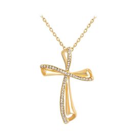 Pendant Necklaces Fashion Jewellery Cross Necklace Rhinstone Drop Delivery Pendants Dhxxh