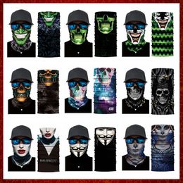 MZZ110 Motorcycle Face Mask Ghost Mask Biker Balaclava Head Scarf Neck Masque Skull Halloween Face Shield Mascara Moto Riding Bandanas