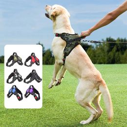 Dog Collars Harness Vest Reflective Adjustable Pet Chest Strap Outdoor Training Lead For Small Medium Large Dogs