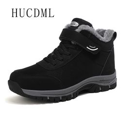 Boots HUCDML Men Thick Fur Winter Shoes Warm Leather Snow Ankle Botas Hombre Plush Sneakers for Women 230201