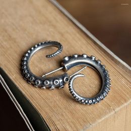 Hoop Earrings VamGoth1573 925 Sterling Silver Hyperbole Octopus Wicked Tentacle Jewellery For Women