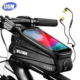 Panniers Waterproof Front Bike 6.5 inch Mobile Phone Bicycle Top Tube Handlebar Bags Mountain Cycling Accessories 0201