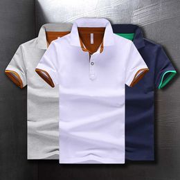 Men's T-Shirts Polo Shirt Men Summer Stand Collar Short Sleeve Shirts Men Solid Color Work Wear Casual T Shirt Breath Cool Comfort Tops Y2302