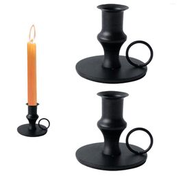 Candle Holders 2pcs/4pcs Iron Candlestick Kitchen Dining Table Centrepiece Wedding With Handle Home Decor Simple For Pillar Taper Holder
