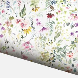 Wallpapers Watercolor Pink Floral Peel And Stick Wallpaper Self Adhesive Removable Waterproof For Bathroom Cabinet Decor