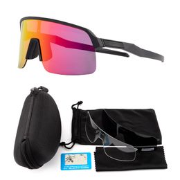 Cycling sunglasses UV400 Polarized 3 lenses Cycling eyewear Sports outdoor Riding glasses MTB bike goggles with case for men women OO9463