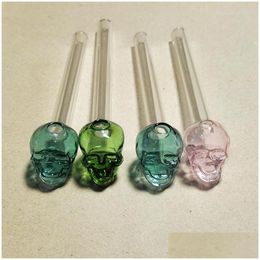 Smoking Pipes Skl Pyrex Glass Oil Burner Colorf Concentrate Nail Burning Jumbo 5.5 Inch Water Bubbler Pipe Mix Color Thick Clear Tub Dh2Gu