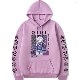 Men's Hoodies Qiqi Men Oversized Anime Hoodie Genshin Impact Graphic Streetwear Sweatshirts Women Winter Pullover Tracksuit Couple Clothes