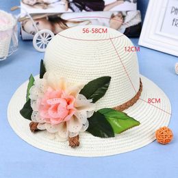 Wide Brim Hats X016 Lady Fashion Summer Hat Girls Sunscreen Female Seaside Vacation Sunshade Flower Straw Student Cap