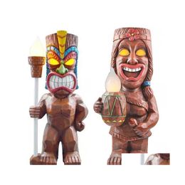 Party Decoration Mayan Totem Statue Solar Lights Outdoor Garden Decor Statues And Figurines For Bar Patio Lawn Yard Decorations Drop Dhf5I