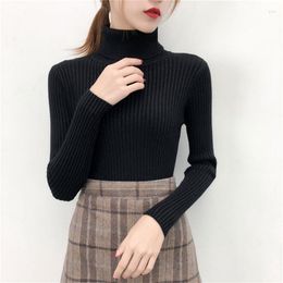 Women's Polos Spring Autumn Full Sleeve Warm Soft Knitted Sweater Women Slim Cotton Sweaters 2023 Casual Solid Pullover Turtleneck Tops