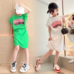 's Summer Dresses Waist Elastic Children dresses Cartoon Anime Print Dress kids clothes Girl Costume Front Split dress Vestido 0131