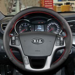 For Kia Sorento 2009-2014 K7 Cadenza 2011-2015 Customized High Quality Leather Hand Sewn Steering Wheel Cover