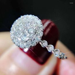 Wedding Rings Chic Female Finger For Engagement Delicate Design Accessories With Dazzling Zirconia Trendy Jewellery Gift