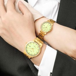 Wristwatches So Cool Creative Luminous Couple KKY Top Lover Watches Men Fashion Business Gold Clock Women 2023
