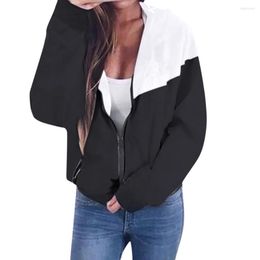 Women's Trench Coats Sleeve Women Zipper Sport Pockets Long Coat Patchwork Hooded Skinsuits Thin Women's Woman Spring Jacket