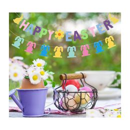 Party Decoration 2 Sets Colorf Banner Happy Easter Garland Bunting Felt Flag Supplies For Decor Drop Delivery Home Garden Festive Eve Dhh0F