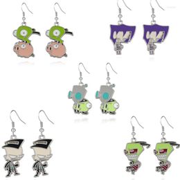 Stud Earrings American Anime Invader Zim Metal Q Characters Cosplay Fashion Christmas Women Mens Jewellery Gifts