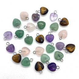 Charms 10Mm Mini Natural Crystal Agate Stone Love Heart Rose Quartz Pendants Trendy For Jewellery Making Wholesale Drop Delive Dhgarden Dh1Se