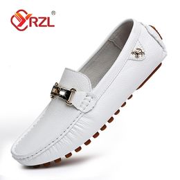 Dress Shoes YRZL Loafers Men Handmade Leather Casual Driving Flats Slip-on Moccasins Boat Blackwhiteblue Plus Size 37-48 230201 GAI GAI GAI