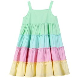 Girl's 2022 New Summer Cute Rainbow Kids Pure Cotton Baby Girls Camisole Children Patchwork Dresses #8608 0131