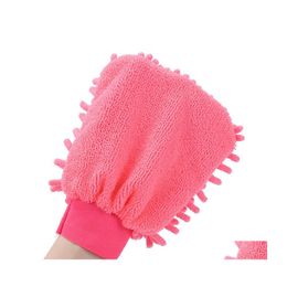 Cleaning Gloves Car Wash Glove Trafine Fibre Chenille Microfiber Home Window Washing Tool Care Drying Towel Drop Delivery Garden Hou Dhyme