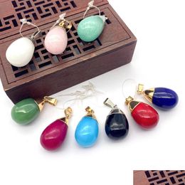 Charms 16X29Mm Natural Crystal Stone Waterdrop Green Rose Quartz Pendants Gold Edge Trendy For Necklace Earrings Jewellery Mak Dhgarden Dhzhr