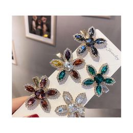 Hair Clips Barrettes Fashion Jewelry Colorf Crystal Rhinstone Barrette Clip Bb Womens Girls Flower Hairpin Drop Delivery Hairjewelr Dhtvo