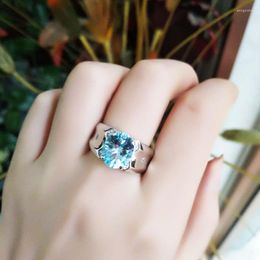 Cluster Rings 925 Sterling Silver For Women Millennium Blue Topaz Ring Men Fashion Gift Jewellery J091103agb