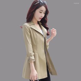 Women's Trench Coats Mid-length Women's Coat Spring And Autumn Single-breasted Small Jacket British Style Temperament Windbreaker Women