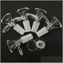 Smoking Pipes 14Mm Male Glass Bowls With Round Cake Pyrex Clear Thick Tobacco Bowl Dab Rig Percolater Bong Female Adapter Transparen Dhdho