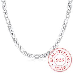 Chains Pure 925 Sterling Silver 18/20/22/24 Inch 8mm Flat Chain Necklace For Women Man Choker Neck Jewelry Wedding Party Charm Gift