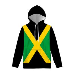 Jamaica Zipper Hoodie Diy Free Custom Made Name Number Jam Pullover Nation Flag Jm Jamaican Country College Print Photo Logo Clothing