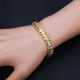 Link Bracelets Punk Chunky Hand Chain For Men Women Wholesale Braslet 2023 Gold Colour Party Geometry Wristband Jewellery Gift