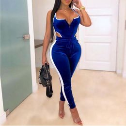 Women's Jumpsuits & Rompers Jumpsuit Women Off Shoulder Bodycon Sleeveless Clubwear Playsuit Skinny Sexy Female Black Trousers